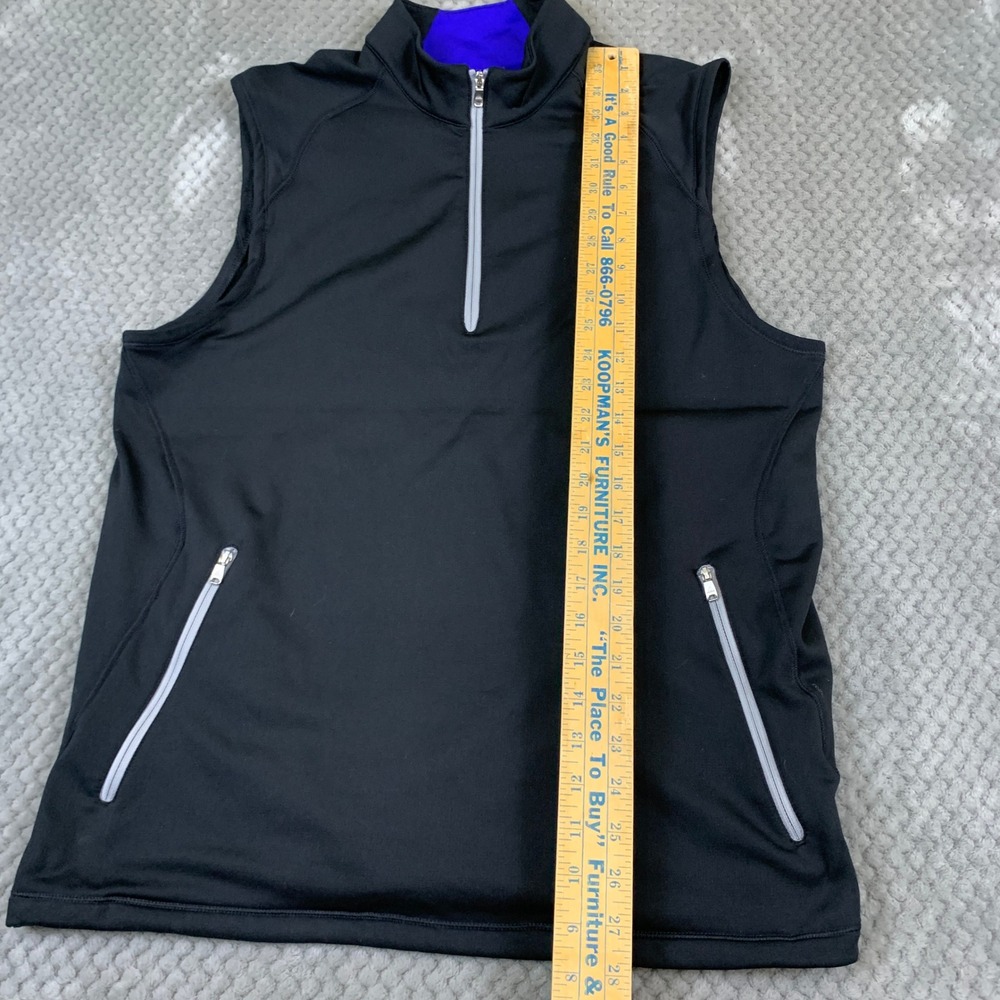 Adidas Climaheat Vest Mens Medium Black Purple Quarter Zip Golf Pullover - Picture 3 of 9